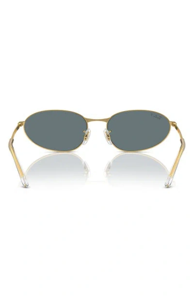 Ray Ban 56mm Polarized Irregular Oval Sunglasses In Gold Flash