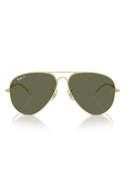Ray Ban Old Aviator 62mm Polarized Pilot Sunglasses In Gold Flash