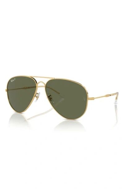 Ray Ban Old Aviator 62mm Polarized Pilot Sunglasses In Gold Flash