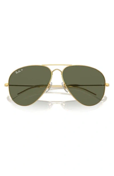 Ray Ban Old Aviator 62mm Polarized Pilot Sunglasses In Gold Flash