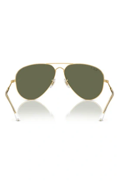 Ray Ban Old Aviator 62mm Polarized Pilot Sunglasses In Gold Flash