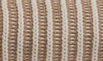 Parachute Two-tone Organic Cotton Ribbed Throw Blanket In Cream And Flax