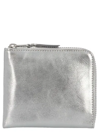 Shop Comme Des Garçons 'gold Line' Wallet In Silver