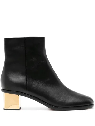 Shop Chloé Black Rebecca 45 Leather Ankle Boots