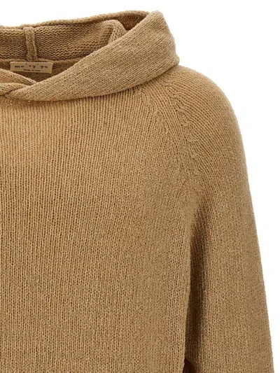 Shop Ma'ry'ya Hooded Sweater In Beige