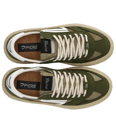 Shop Puraai 1.01 Vintage Military Green Sneaker