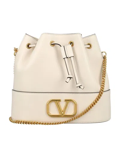 Shop Valentino Garavani Mini Bucket Bag In Light Ivory