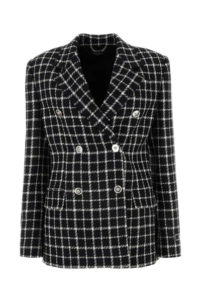 Shop Versace Jackets And Vests In Checked