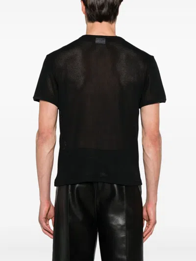 Shop Courrèges Ac Mesh T-shirt Men Black In Cotton