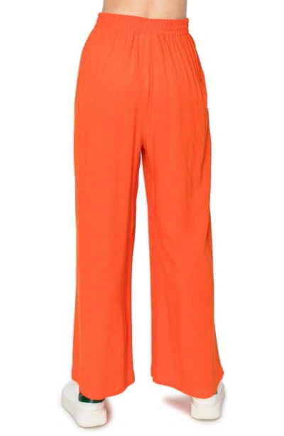 Shop Melloday Wide Leg Pull-on Pants In Orange