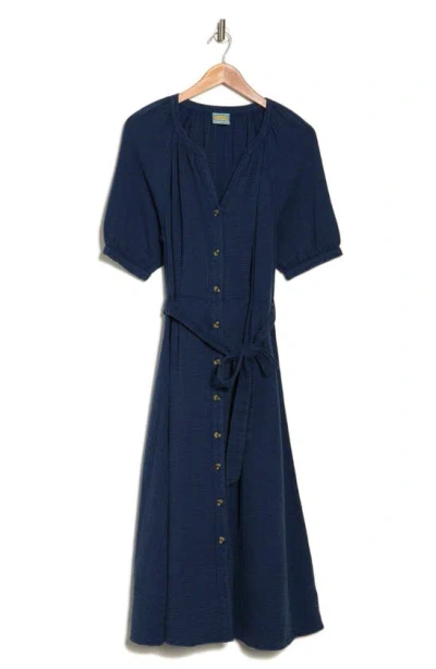 Shop C&c California C & C California Freya Cotton Gauze Dolman Sleeve Shirtdress In Light Indigo Garment Dye