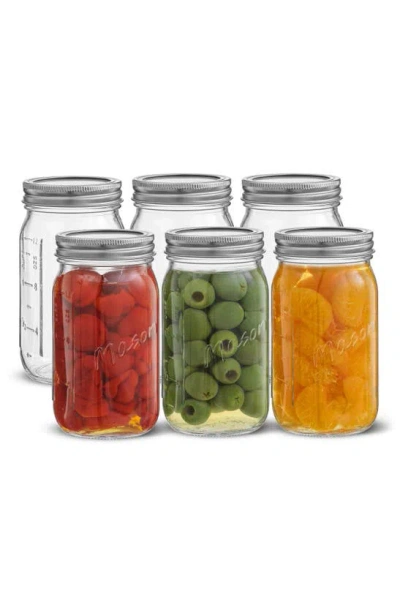 Joyjolt 42-piece Mason Jars With Airtight Lids In Clear