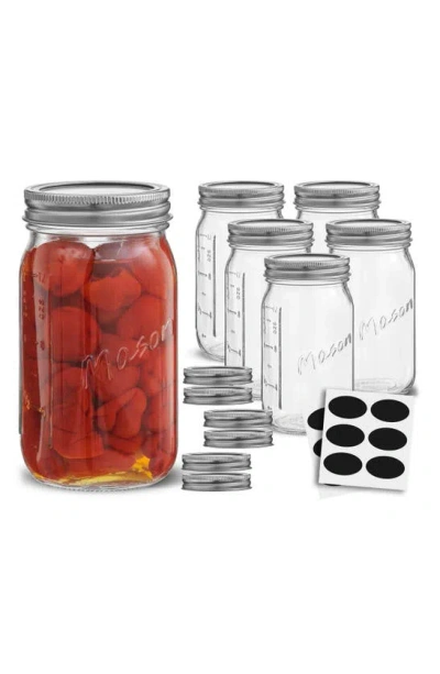 Joyjolt 42-piece Mason Jars With Airtight Lids In Clear