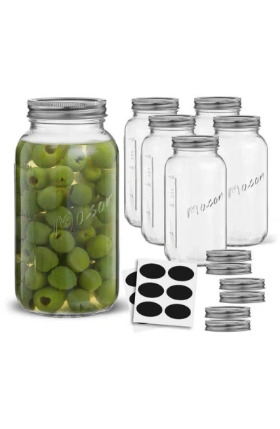 Joyjolt 42-piece Mason Jars With Airtight Lids In Clear