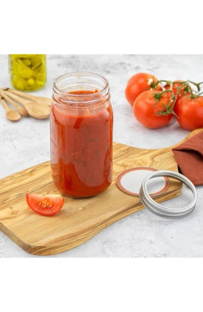 Joyjolt 42-piece Wide Mouth Mason Jars With Airtight Lids In Clear/ Silver