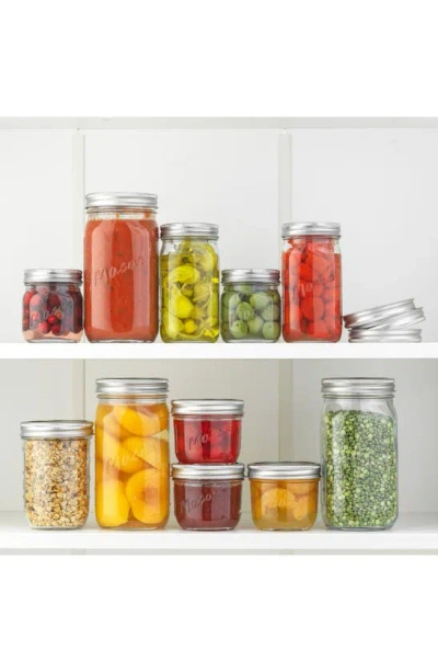 Shop Joyjolt 42-piece Wide Mouth Mason Jars With Airtight Lids In Clear/ Silver