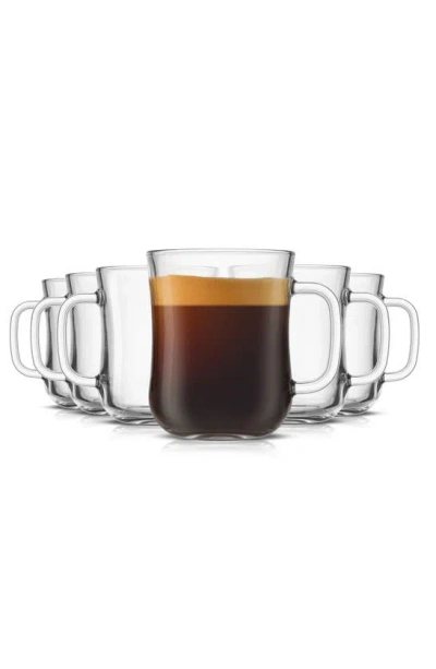 Joyjolt Set Of 6 Diner Tea Coffee Mugs In Clear
