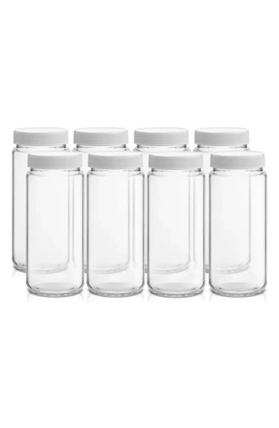 Joyjolt Set Of 8 Reusable Glass Beverage Bottles In Clear
