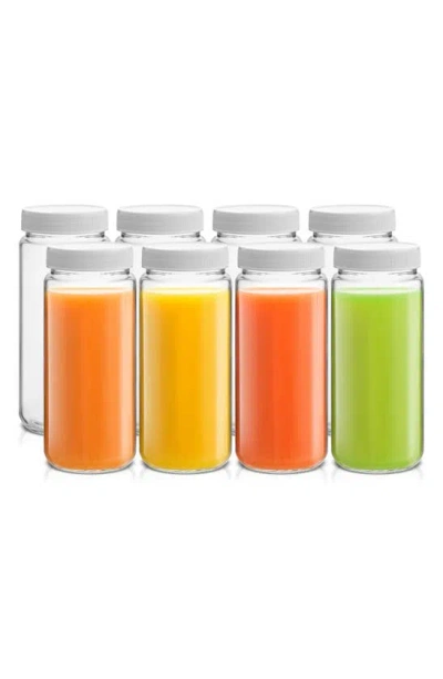 Joyjolt Set Of 8 Reusable Glass Beverage Bottles In Clear