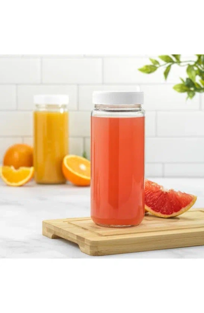 Joyjolt Set Of 8 Reusable Glass Beverage Bottles In Clear