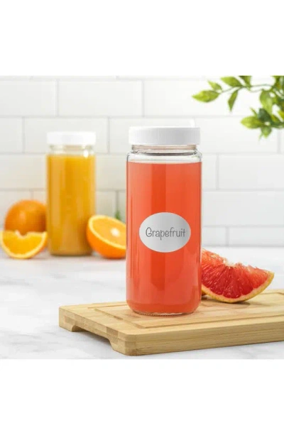 Joyjolt Set Of 8 Reusable Glass Beverage Bottles In Clear