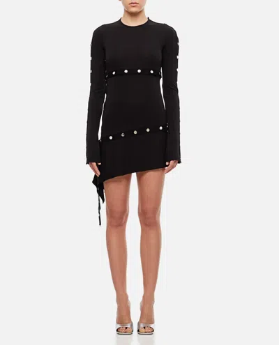 Shop Attico Jersey Mini Dress In Black