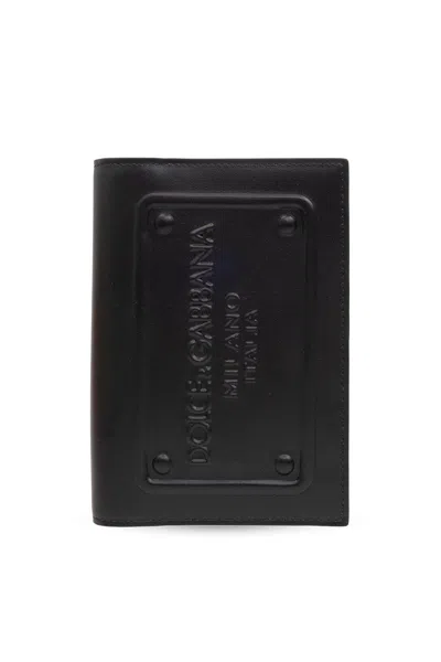 Shop Dolce & Gabbana Logo Embossed Bi-fold Wallet In Black