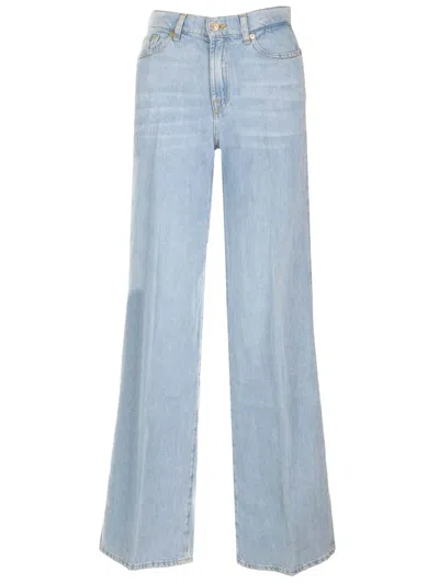 Shop 7 For All Mankind Light Blue Lotta Jeans In Clear Blue
