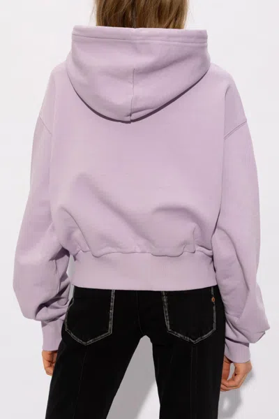 Shop Versace Jeans Couture Cotton Hoodie In Purple