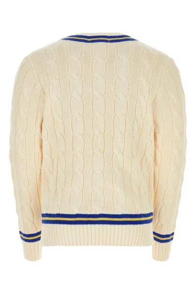 Shop Polo Ralph Lauren Cream Cotton Sweater In White