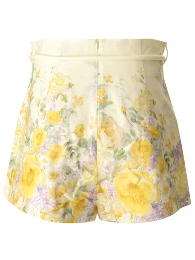 Shop Zimmermann Harmony Shorts With Floral Print In Fantasia
