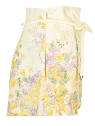 Shop Zimmermann Harmony Shorts With Floral Print In Fantasia