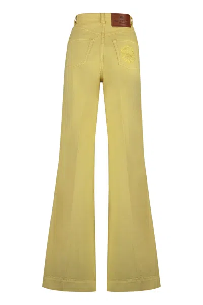 Shop Etro High-rise Flared Jeans In Yellow