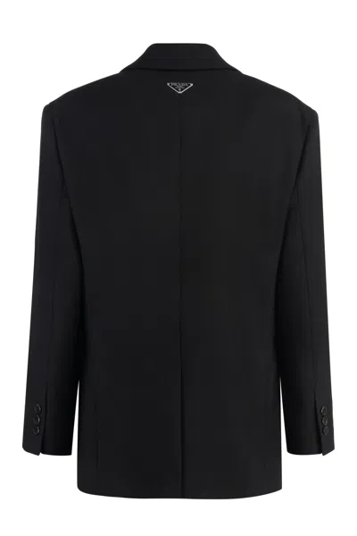 Shop Prada Single-breasted Two-button Blazer In Black