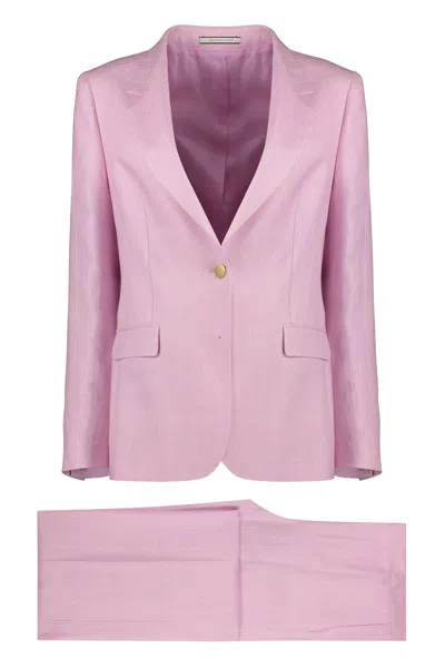 Shop Tagliatore Linen Two-pieces Suit In Pink