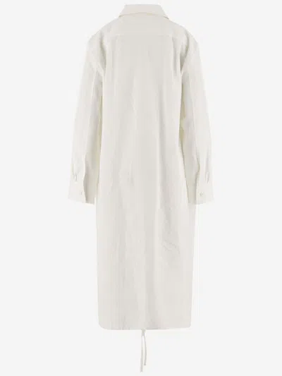 Shop Jil Sander Linen Chemisier Dress In White