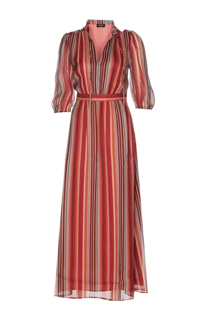 Shop Liu •jo Long Dress In Multicolour