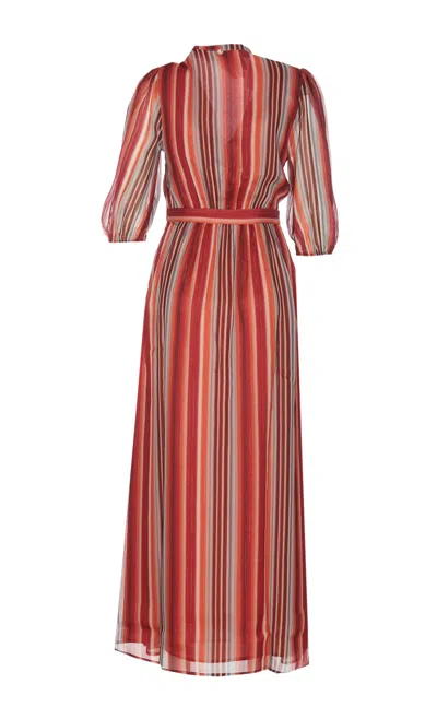 Shop Liu •jo Long Dress In Multicolour