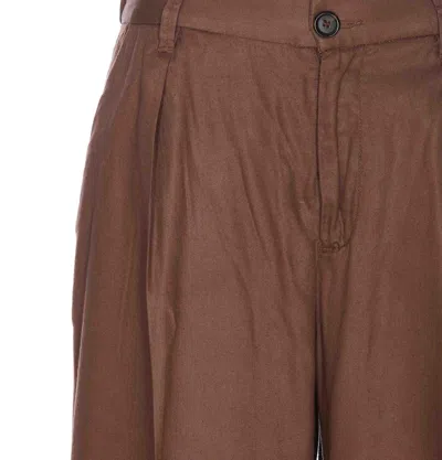 Shop Pinko Wide Leg Lyocell Pants In Brown