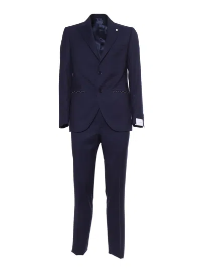 Luigi Bianchi Mantova Blue Mens Suit In Blue