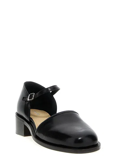 Shop Lemaire Leather Mary Jane Shoes In Black