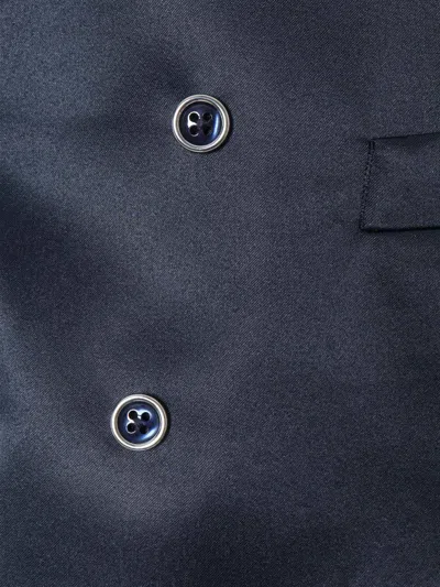 Luigi Bianchi Mantova Blue Double-breasted Vest In Blue