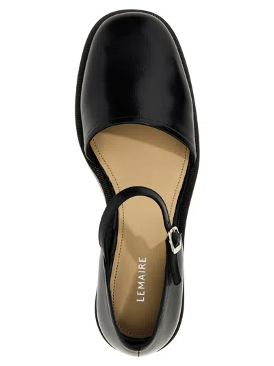 Shop Lemaire Leather Mary Jane Shoes In Black