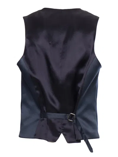 Luigi Bianchi Mantova Blue Double-breasted Vest In Blue