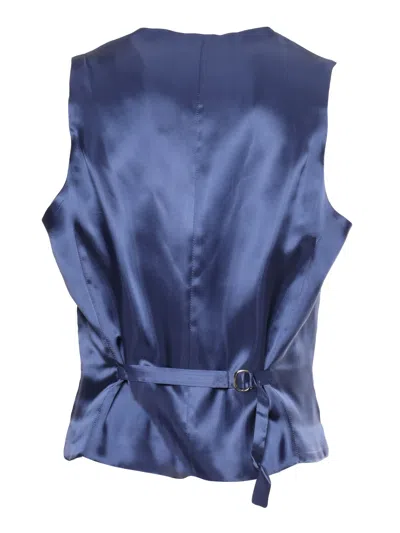 Shop Luigi Bianchi Mantova Bright Blue Single-breasted Vest
