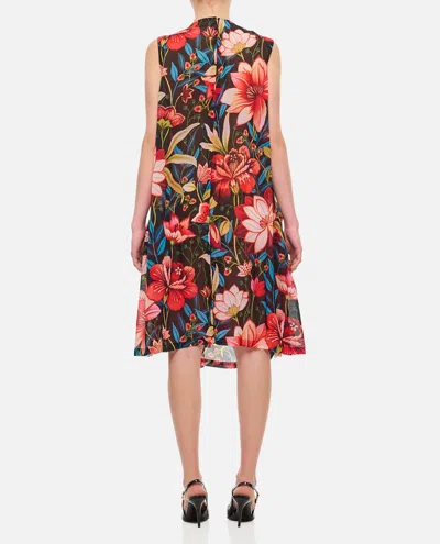 Shop Comme Des Garçons Chiffon Floral Pattern Dress In Multicolour
