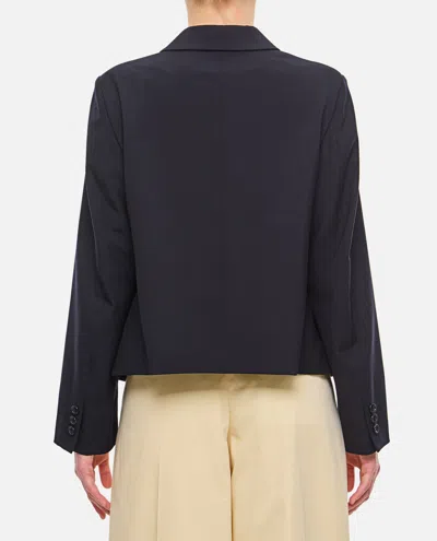 Shop Comme Des Garçons Single Breasted Open Jacket In Blue