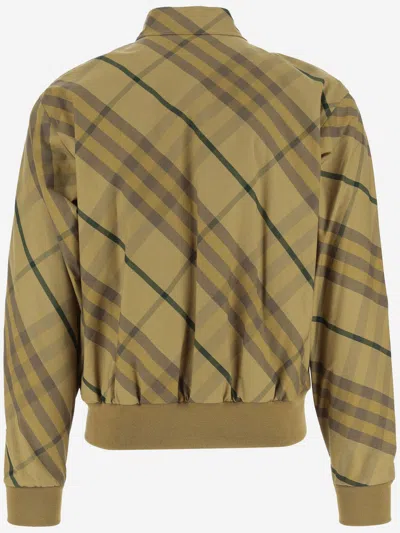 Shop Burberry Cedar Yellow Check Pattern Jacket In Cotton In Red