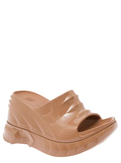 Shop Givenchy Clay Color Marshmallow Wedge In Rubber Woman In Beige