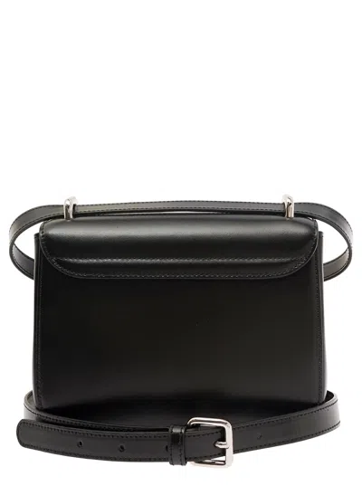 Shop Vivienne Westwood Black Crossbody Bag With Orb Detail In Smooth Leather Woman